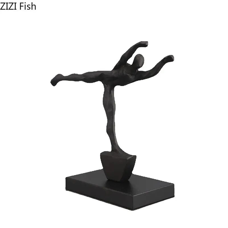 DecorBites™ Abstract Cast Iron Figure Sculpture Modern Home Decor Statue Craft