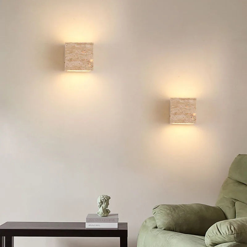 DecorBites™ Cuboid Stone LED Wall Lamp 3000K Parlor Bedroom Stairs Creative Lighting
