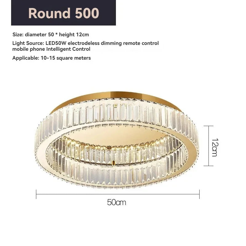DecorBites™ Crystal Circle LED Ceiling Chandelier for Modern Living Spaces