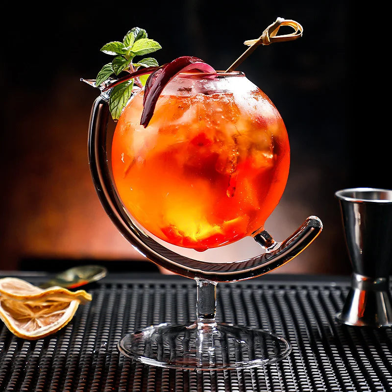DecorBites™ Globe Bubble Martini Glass Cup: Premium Quality Transparent Drinkware