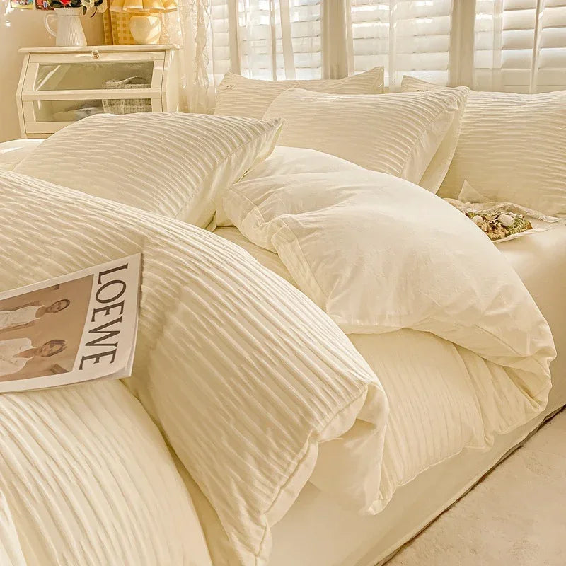 DecorBites™ Bubble Yarn Duvet Cover Set - Soft & Skin-friendly Bedding with Pillowcase