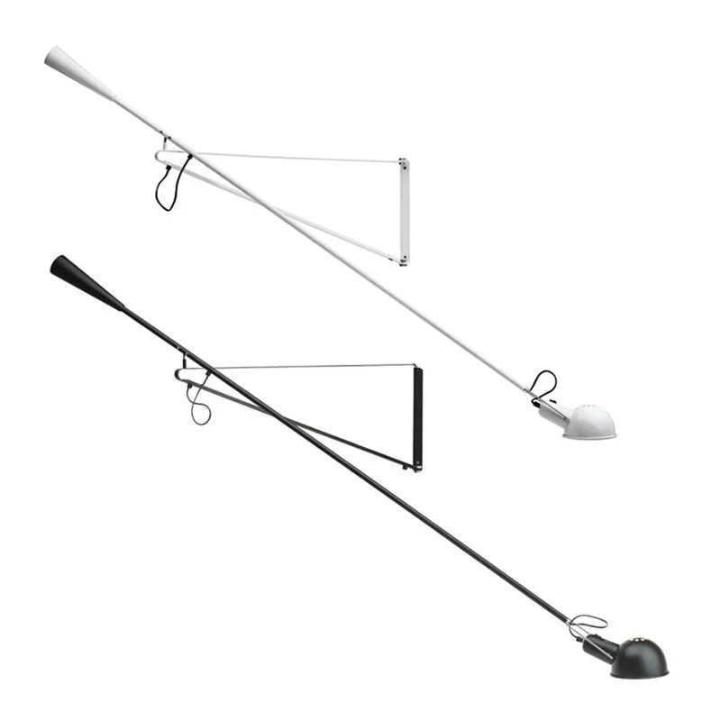 DecorBites™ Dimmable LED Wall Lamp, Rotating Long Pole, Swinging Black and White Industrial Design