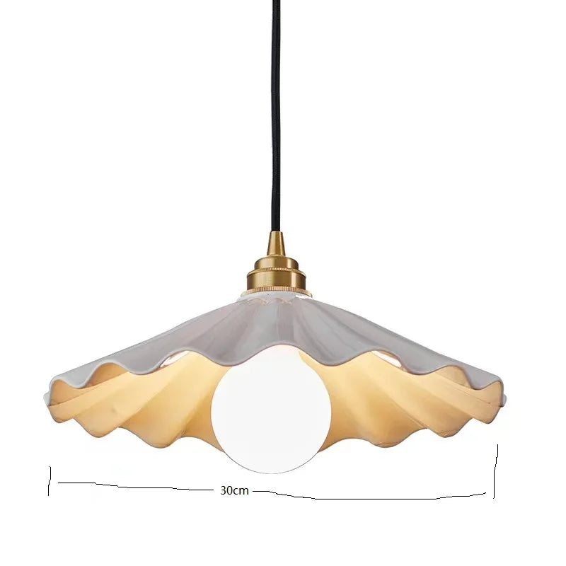 DecorBites™ Ceramic LED Pendant Light: 30CM, Home Decor, Bedroom, Living Room, Dinning, Wood & Copper Socket