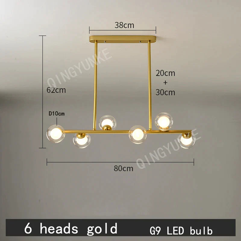 DecorBites™ Bubble Ball LED Hanging Chandelier: Modern Nordic Magic Bean Design with G9 Lights