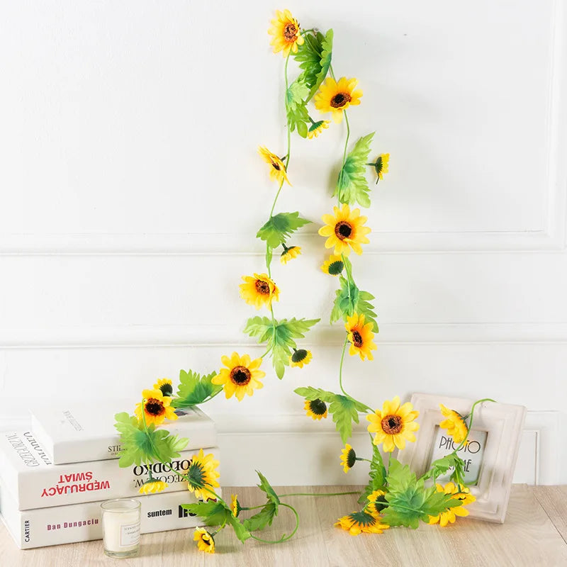 DecorBites™ 250cm Rose Flowers Vine Garland Autumn Cane Backdrop Decor