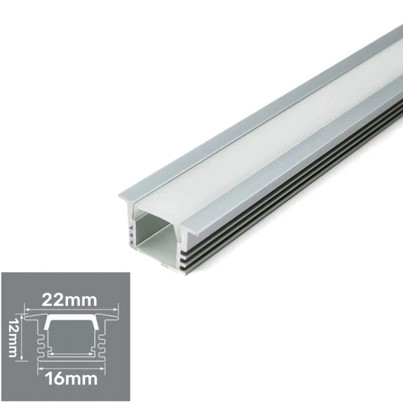 DecorBites™ LED Aluminum Profile Recessed U/YW-Shape Hidden Channel Milky Cover Bar Strip Light
