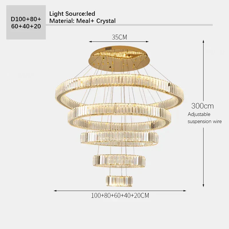 DecorBites™ Crystal Ceiling Pendant Chandelier for Luxe Room Decor