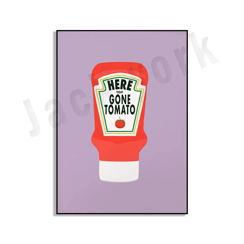 DecorBites™ Blue Cool Beans Pesto Pasta Food Art Poster Soy Pun