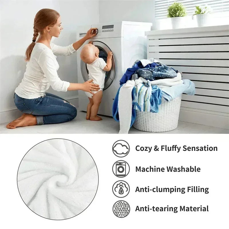 DecorBites™ Cozy Fluffy Fleece Blanket for Autumn Winter, Soft Warm Maternal Child Bed Sofa Cover