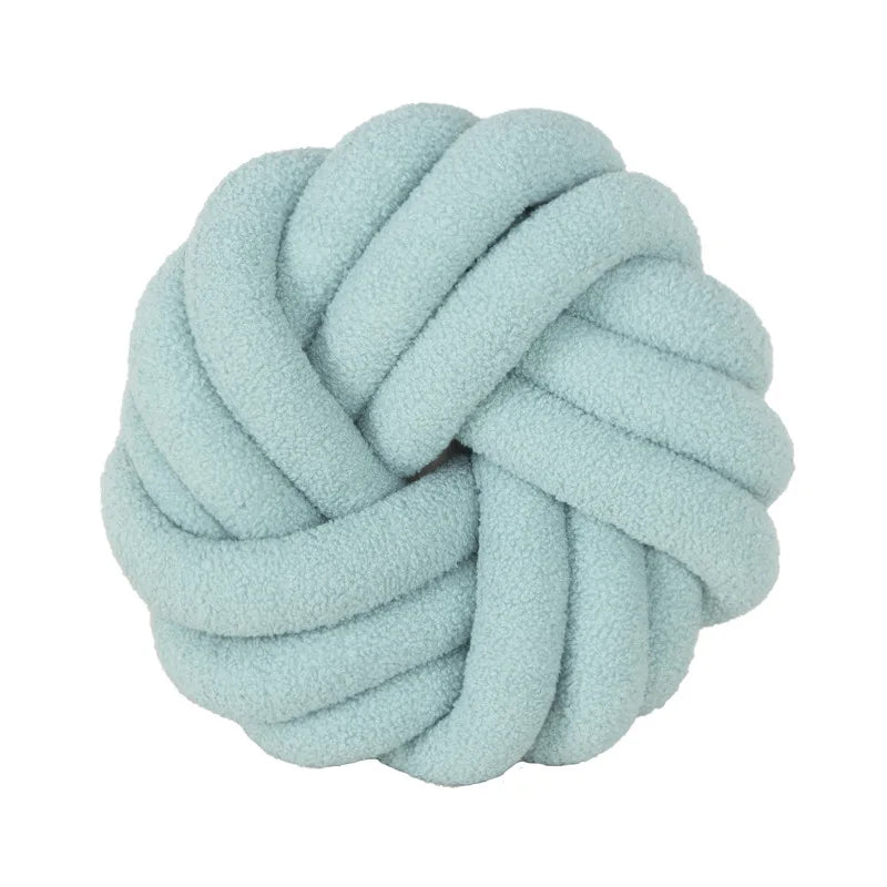DecorBites™ Knotted Ball Grey Throw Pillow for Bed Couch Living Room