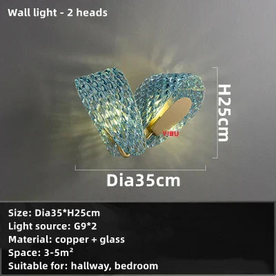 DecorBites™ Blue Glass LED Pendant Lamps: Modern Chandelier Lighting for Hallway, Bedroom, Living Room