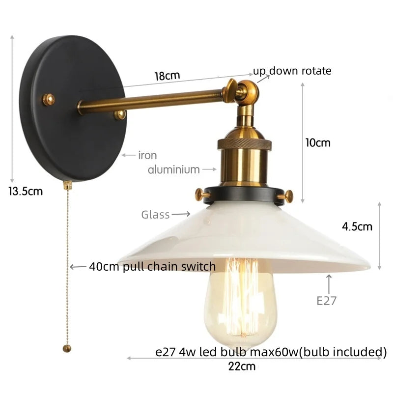 DecorBites™ LED Wall Lights: White Class Fixtures for Kitchen, Reading, Bedside Lamparas