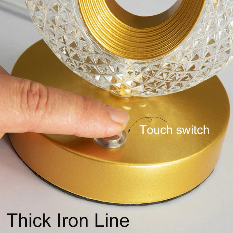 DecorBites™ Crystal LED Table Lamp with Touch Control and Remote for Bedroom and Living Room