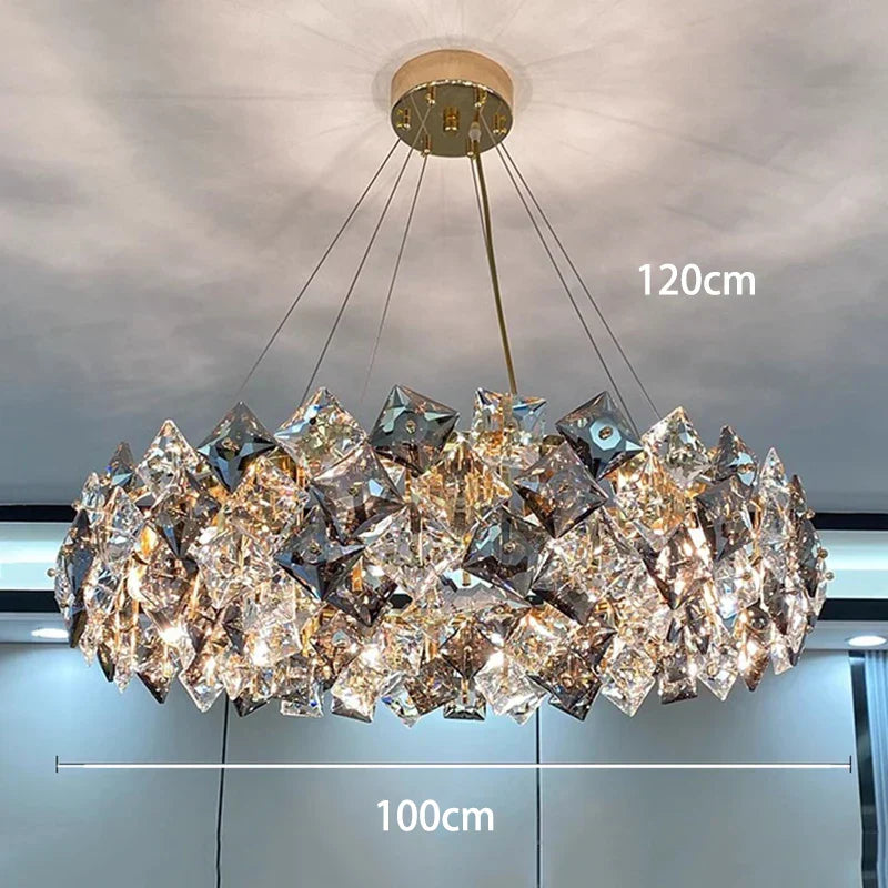DecorBites™ Crystal Chandelier | Luxury Living Room Dining Light | Modern Ceiling Lamp