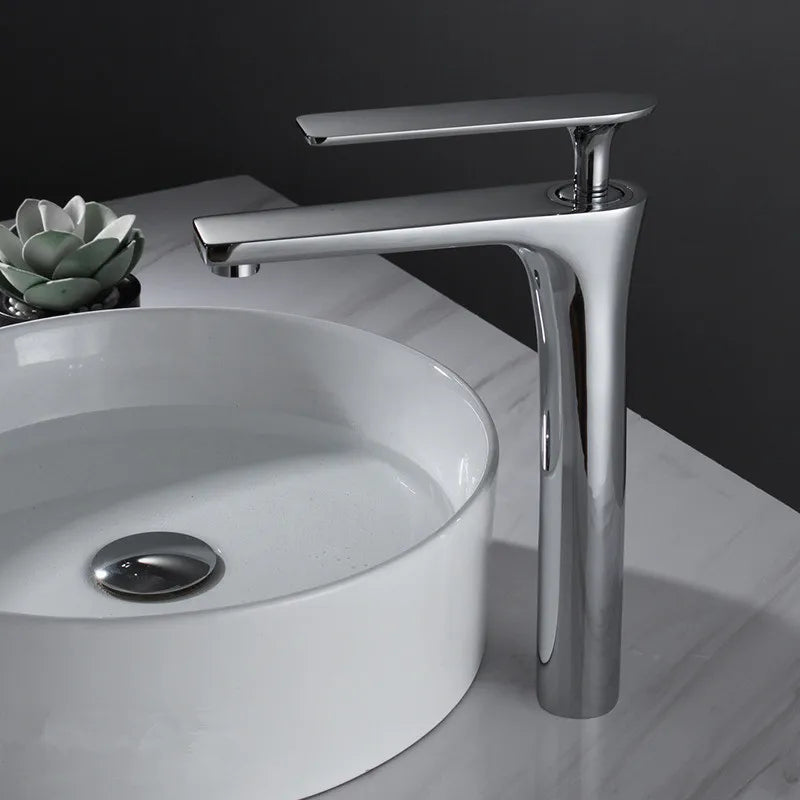 DecorBites™ Brushed Gold Brass Basin Faucet Cold Hot Water Mixer Sink Tap Black/Chrome