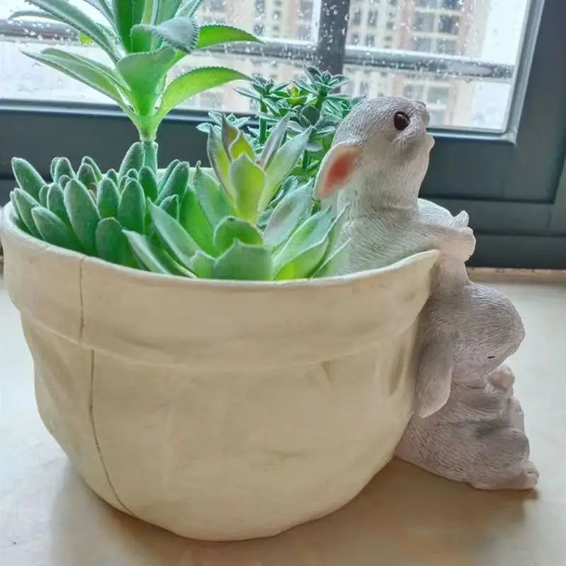 DecorBites™ Bunny Succulent Planter Pot for Garden and Patio Decor