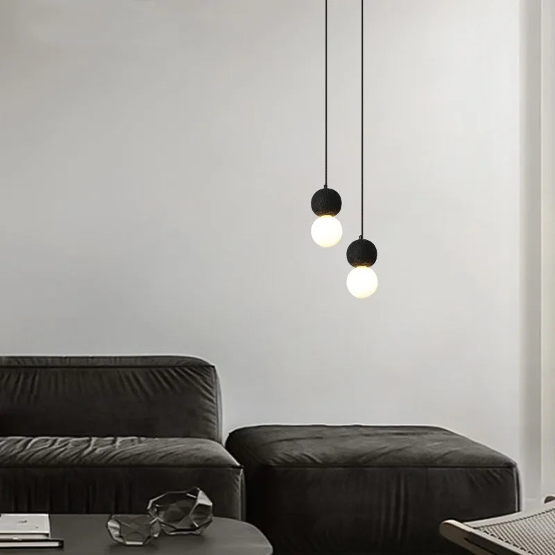 DecorBites™ Black Travertine LED Hanging Pendant Light - Nordic Modern Home Decor