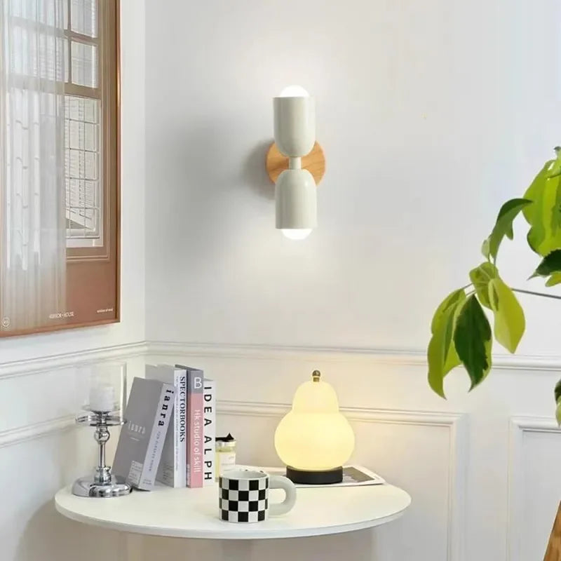 DecorBites™ Cream Zipper Nordic Wooden Wall Lamp: Minimalist Indoor Lighting for Bedroom and Living Room