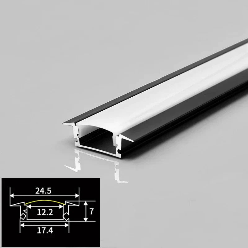 DecorBites™ LED Aluminum Profile Recessed U/YW-Shape Hidden Channel Milky Cover Bar Strip Light