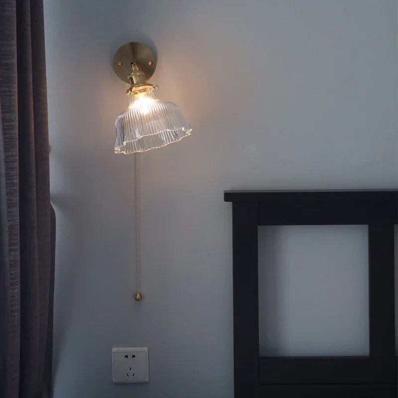DecorBites™ Glass Rotate Copper LED Wall Sconce - Modern Nordic Bedroom Study Lamp