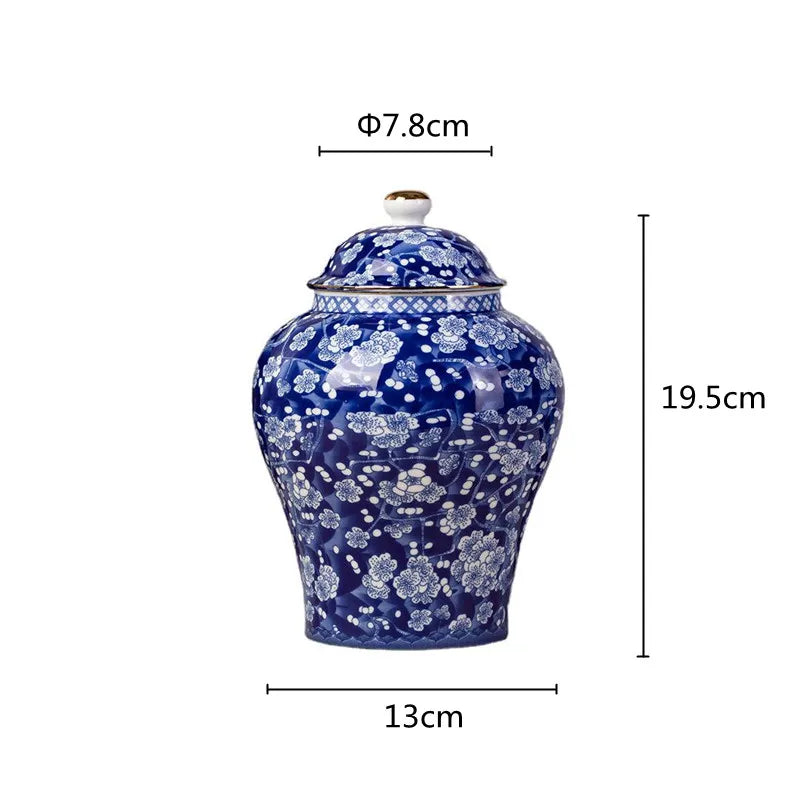 DecorBites™ Blue & White Porcelain Tea Pot Sealed Storage Container
