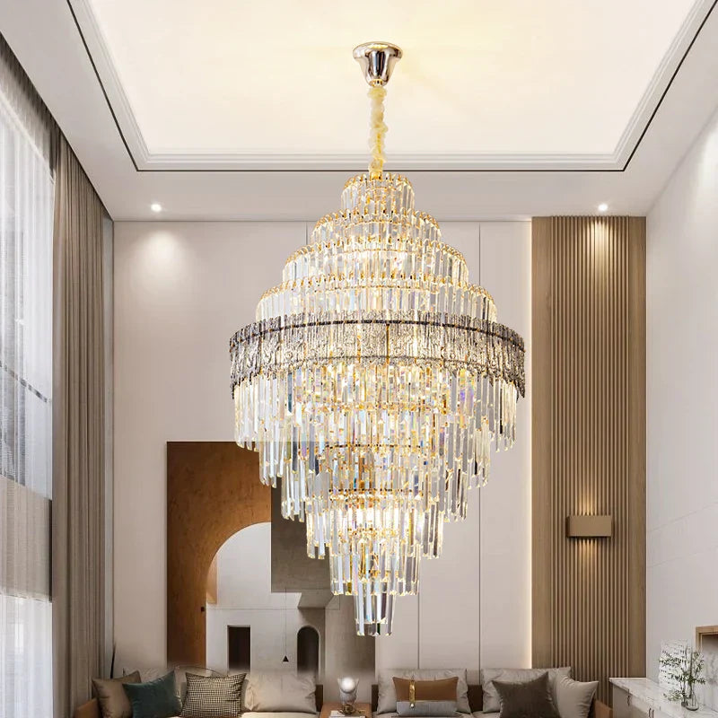 DecorBites™ Elegant Crystal Chandelier: Modern European Lighting for Living, Dining & Bedroom