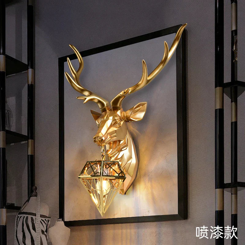 DecorBites™ Antlers LED Wall Light: Modern Bedroom Deer Wall Sconce, Retro Living Room Luminaire