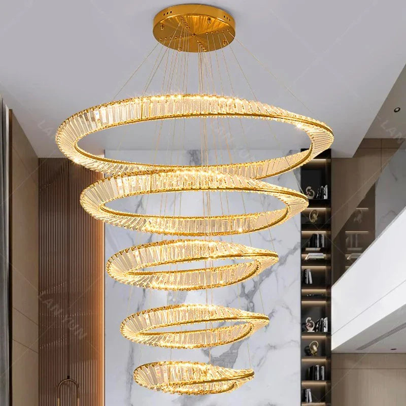 DecorBites™ Crystal Chandelier - Stair & Living Room Pendant Lights - Interior Lighting