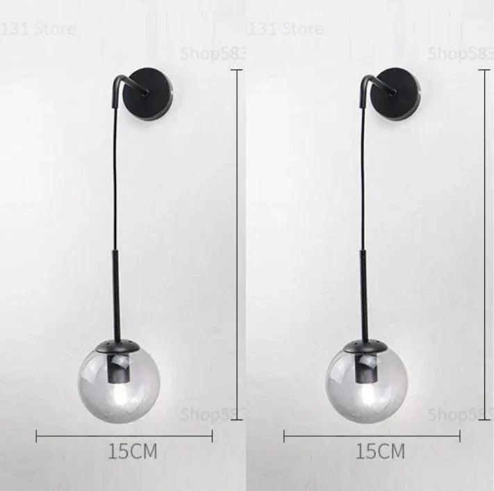 DecorBites™ Glass Ball Wall Lamp: Nordic Modern LED Lighting for Living Room, Bedroom, and Corridor
