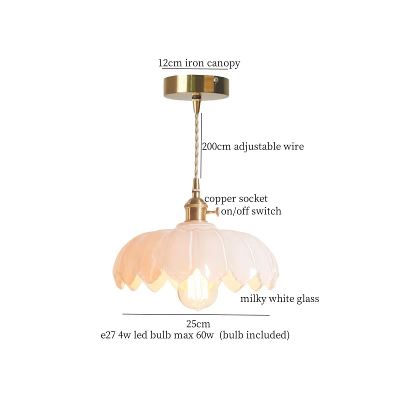 DecorBites™ Brass Glass LED Pendant Lamp for Cafe Bar Restaurant Bedroom Loft