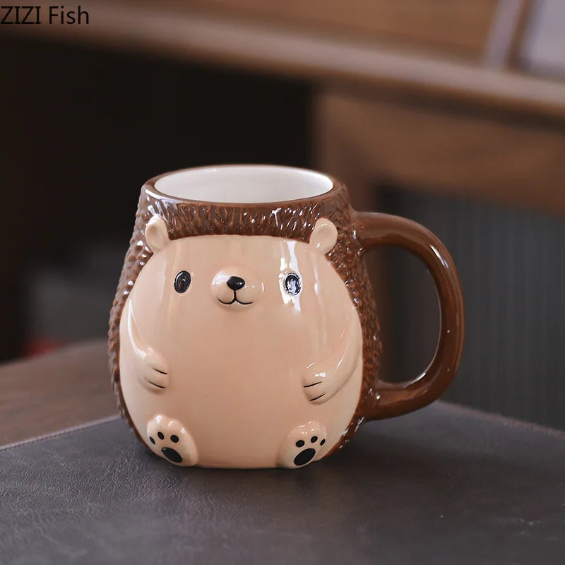 DecorBites™ Cute Cartoon Animal Ceramic Mug Kids Breakfast Cup Christmas Gift