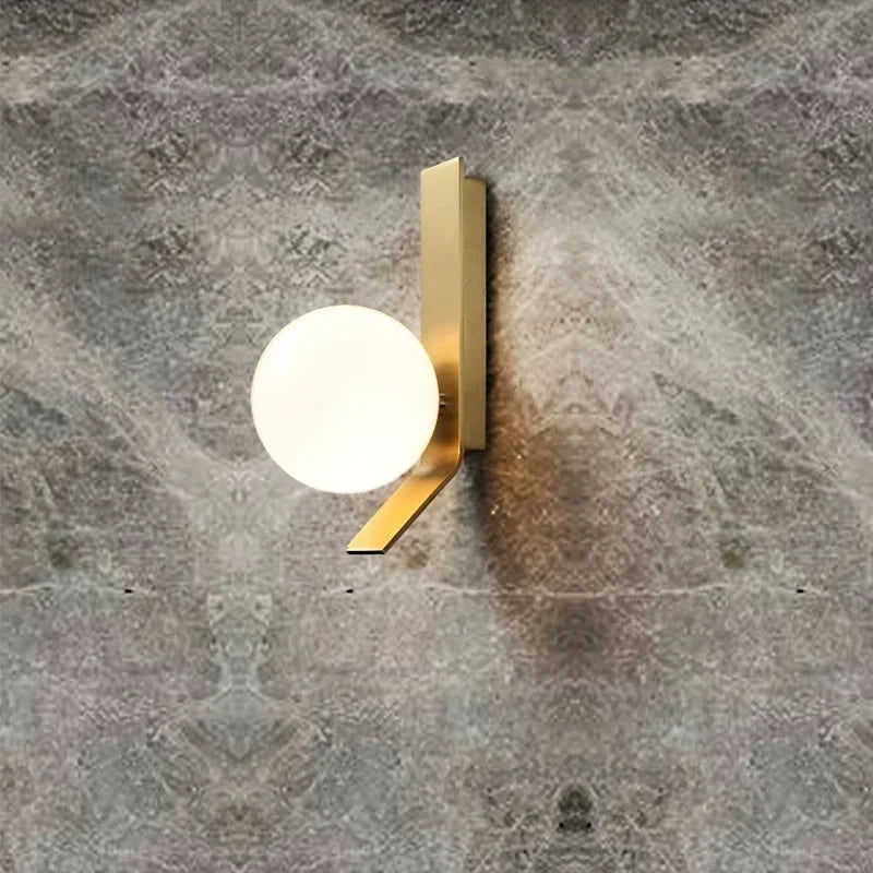 DecorBites™ Glass Ball Wall Sconce: Modern Designer Bedside Lamp for Living Room, Bedroom, Hotel