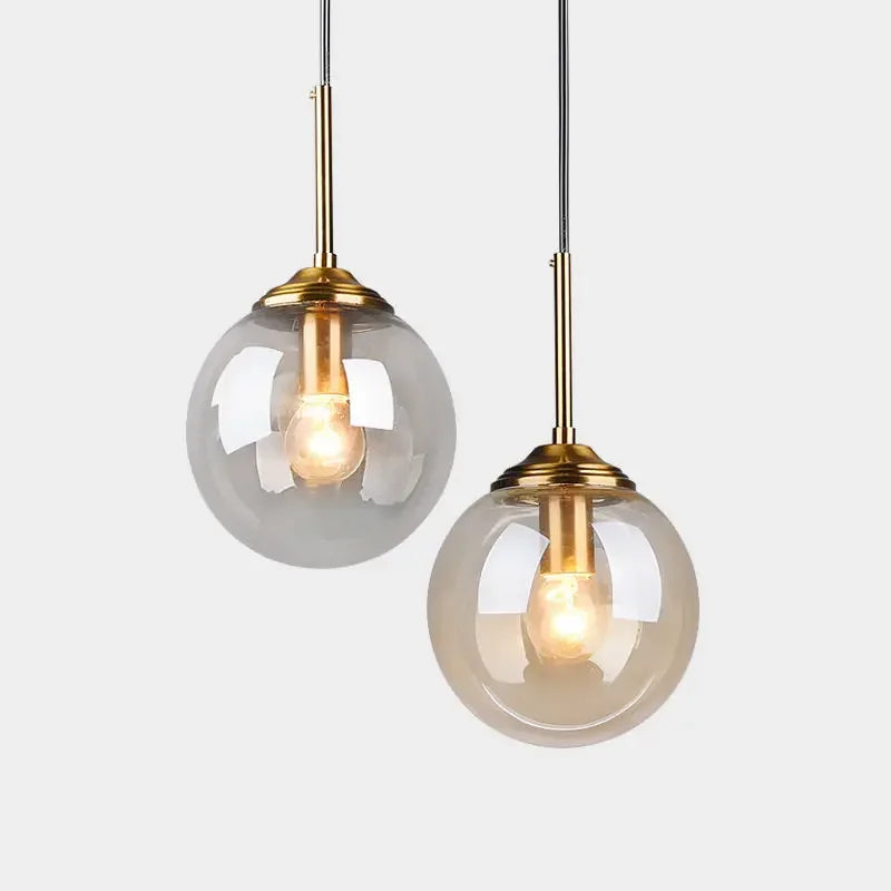 DecorBites™ Golden Ring Glass Ball Pendant Light for Kitchen Dining Room & Bedside