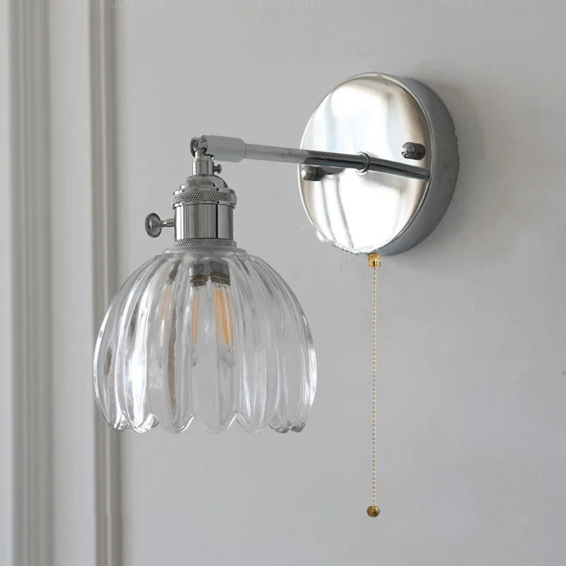 DecorBites™ Clear Glass Iron Wall Lamp - Dual Light Up Down Rotate for Home Décor