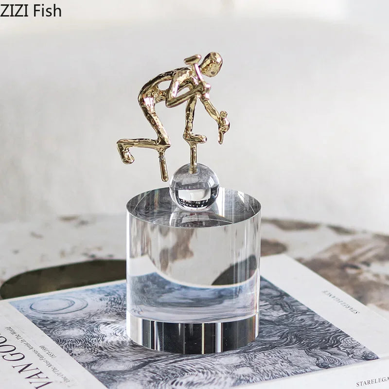 DecorBites™ Crystal Sculpture: Abstract Figures Desk Decoration for Room Aesthetic