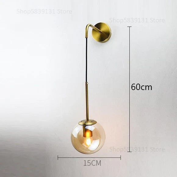 DecorBites™ Glass Ball Wall Lamp: Nordic Modern LED Lighting for Living Room, Bedroom, and Corridor