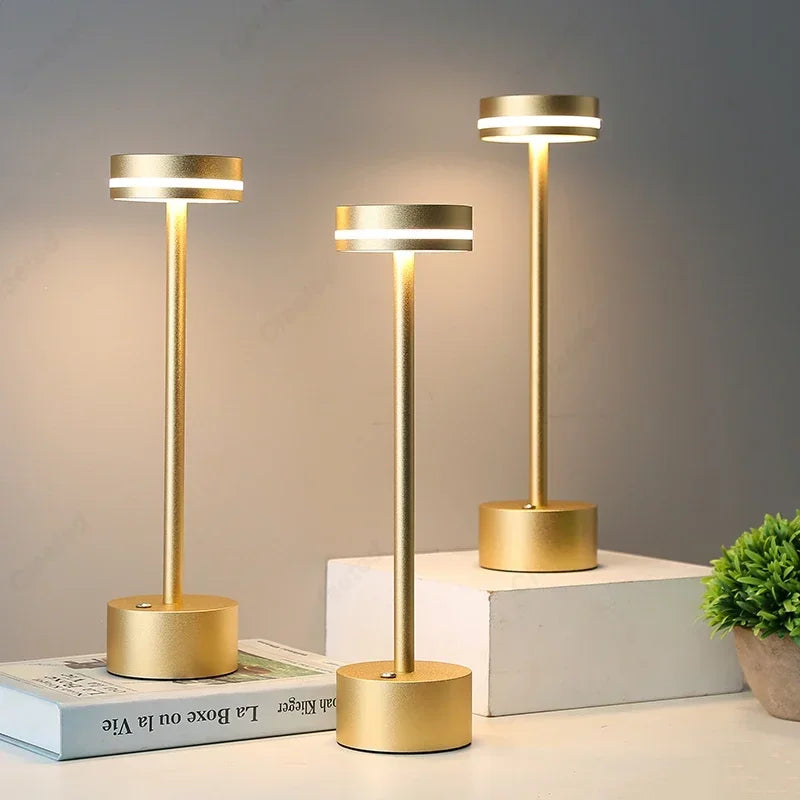 DecorBites™ LED Touch Table Lamp: Rechargeable Three-tone Lighting for Living Room, Bedroom, Study.