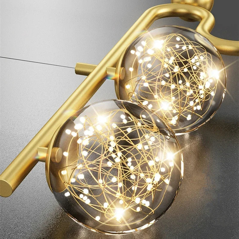DecorBites™ Glass Ball LED Chandelier Pendant for Dining Living Bedroom Kitchen