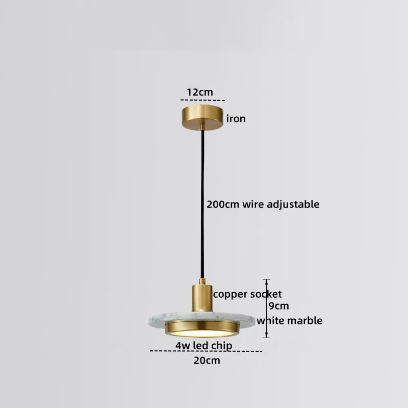 DecorBites™ LED Marble Pendant Lamp: Modern Luxury Hanging Light for Home, Restaurant & Bedroom