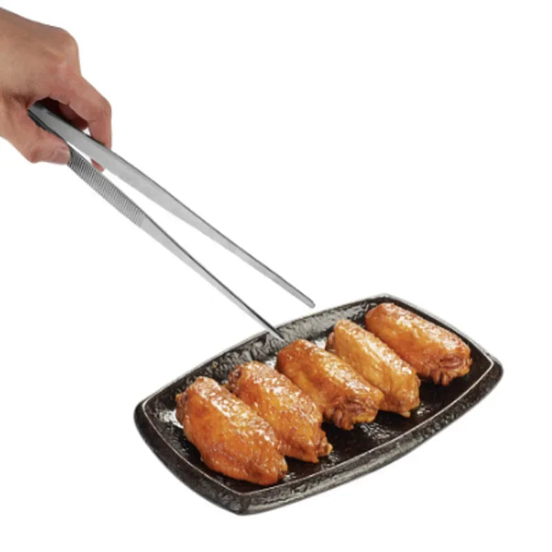 DecorBites™ BBQ Tongs: Stainless Steel Churrasco Cooking Clip for Buffet & Restaurant