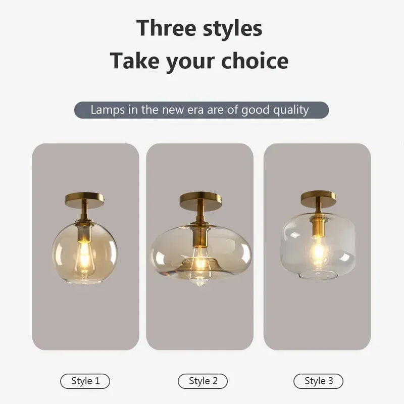 DecorBites™ LED Glass Ceiling Light Chandeliers for Modern Living Room, Bedroom, Dining Room, and Corridor