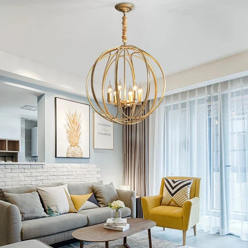DecorBites™ Gold Crystal Chandelier: Modern Dining Room Kitchen Bedroom Ceiling Light