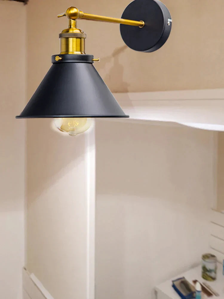 DecorBites™ Industrial Gold Wall Lighting, E27 Wall Mount Lamp for Home Decor