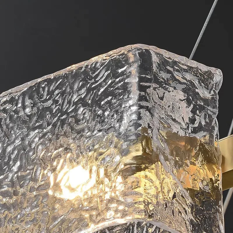 DecorBites™ LED Ripples Glass Chandelier: Modern Luxury for Living Room, Bedroom, Kitchen, Bar