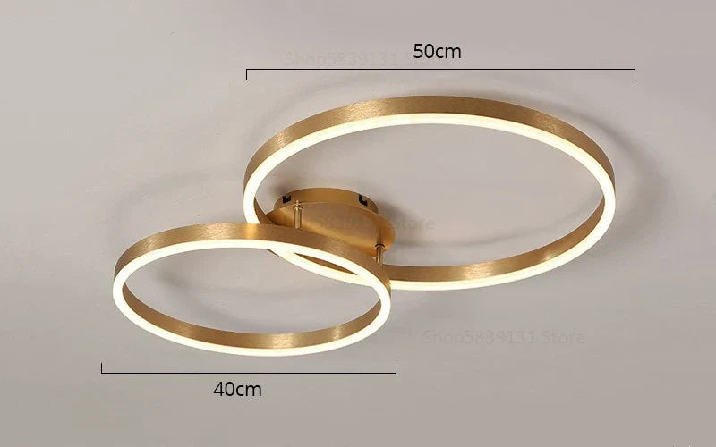 DecorBites™ Golden Coffee LED Ceiling Light with Acrylic Lampshade for Creative Living Room Fixtures