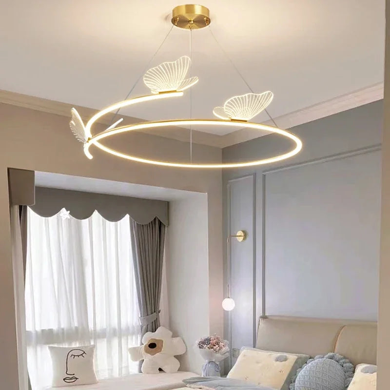DecorBites™ Butterfly Design Sense Ceiling Chandelier: Modern Minimalist Nordic Pendant Lamp for Home Decor