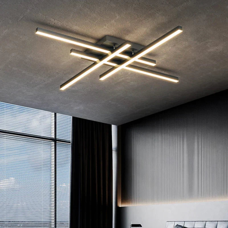 DecorBites™ Gold Black Acrylic LED Chandeliers: Elegant Indoor Lighting for Bedroom, Dining, Living Room