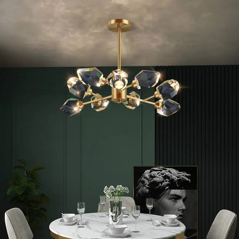 DecorBites™ Copper LED 3-Light Dimmable Crystal Chandelier