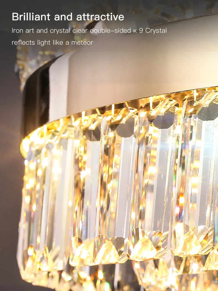 DecorBites™ Luxe Crystal Ceiling Chandelier - Elegant Home Decor Hanging Light for Living Room