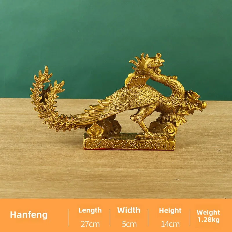 DecorBites™ Dragon Phoenix Zodiac Ornaments Pure Copper Decor Mascot Home Accessories